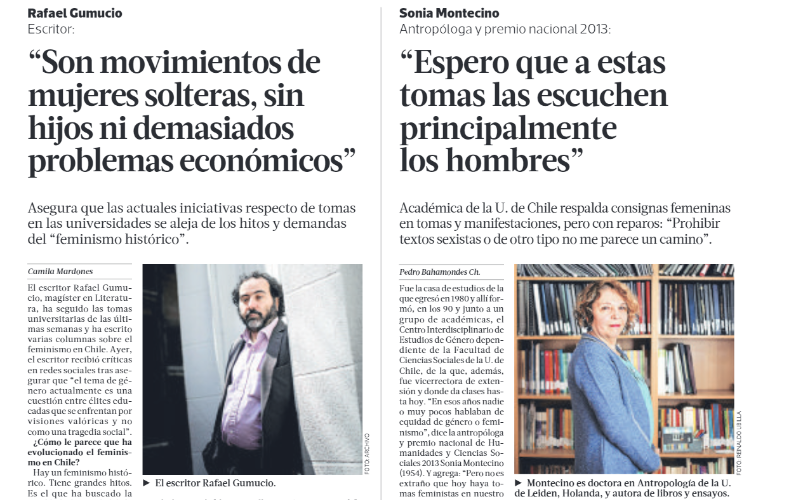 Critican a La Tercera por igualar visiones de la reconocida antropóloga Sonia Montecino con la de Gumucio