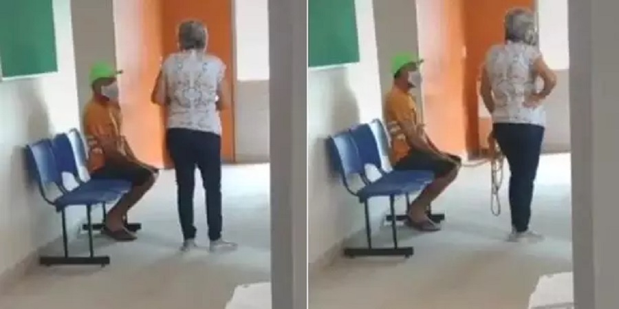 VIDEO| Mujer es viral tras amarrar a su esposo y llevarlo a vacunarse pese a su negativa