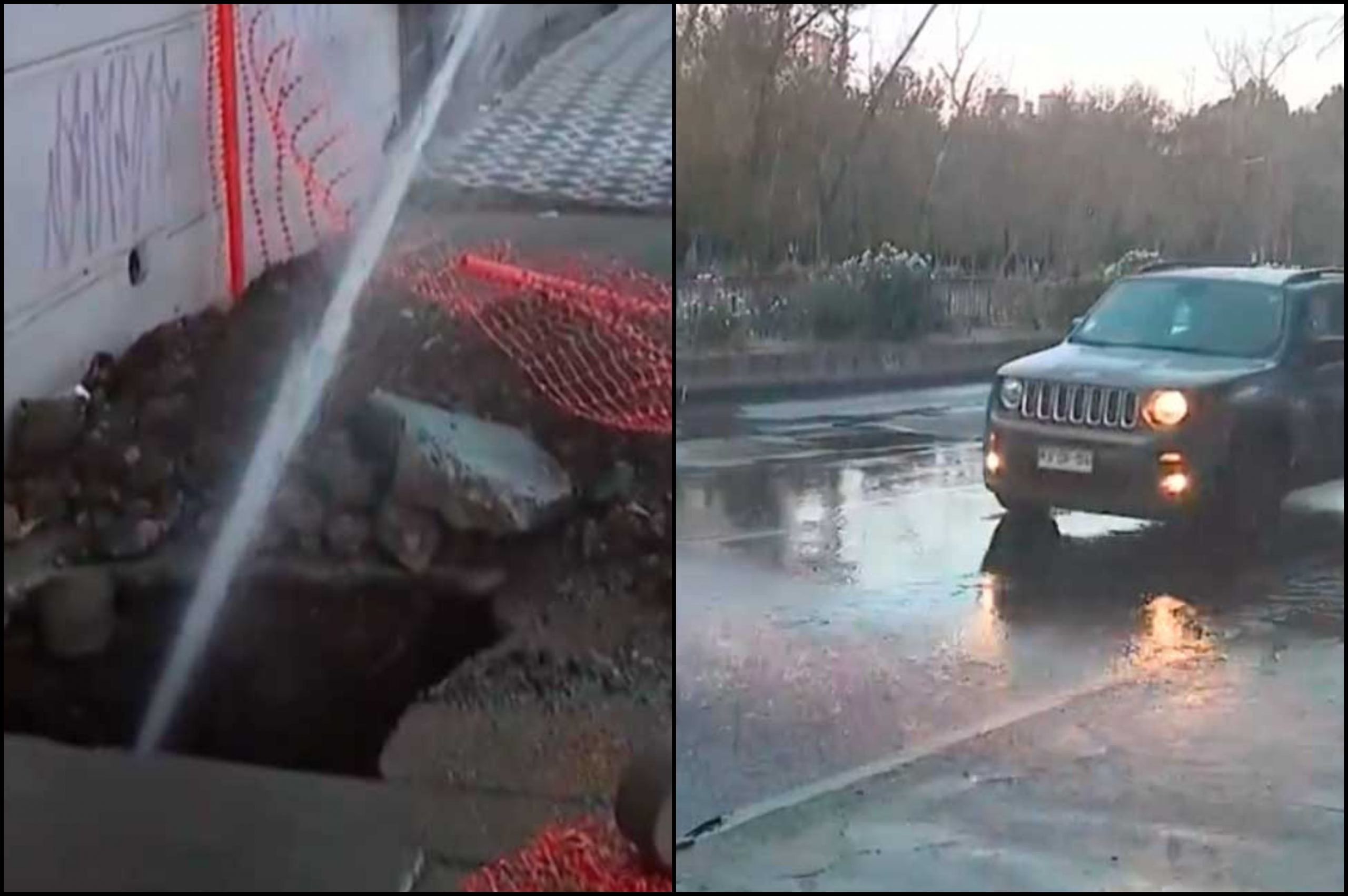 VIDEO| Insólito: Cañería se rompe en Av. Santa María y vecinos llevan 4 días sin agua